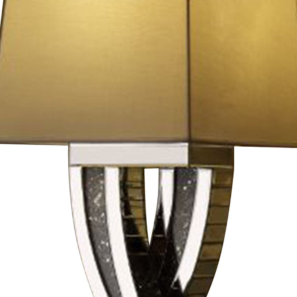 Table Lamp with Abstract Intersected Mirrored Base Silver