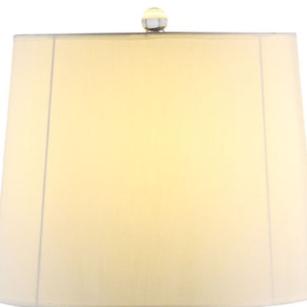 Table Lamp with Checkered Faux Diamond Inlay Silver