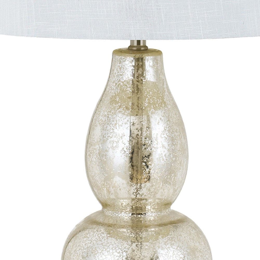 30 Inch Glass Table Lamp Dimmer Set of 2 Champagne Silver