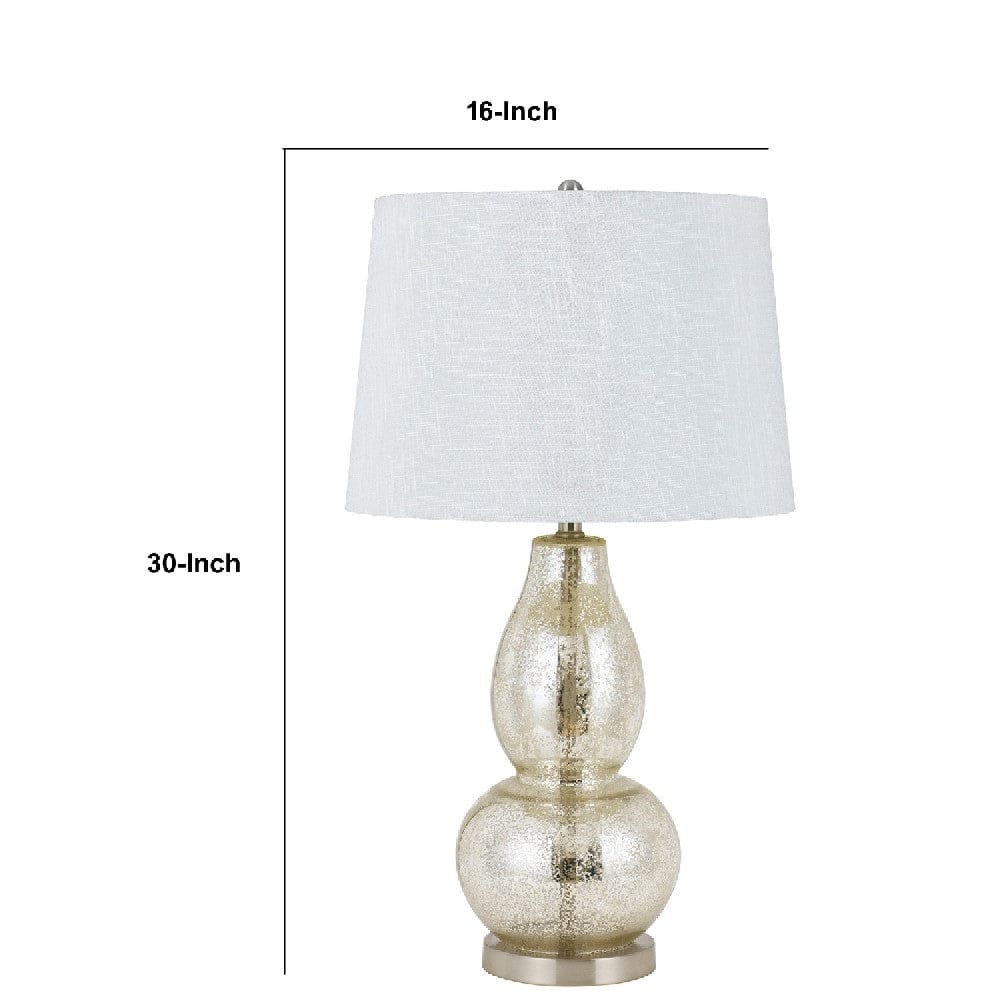 30 Inch Glass Table Lamp Dimmer Set of 2 Champagne Silver