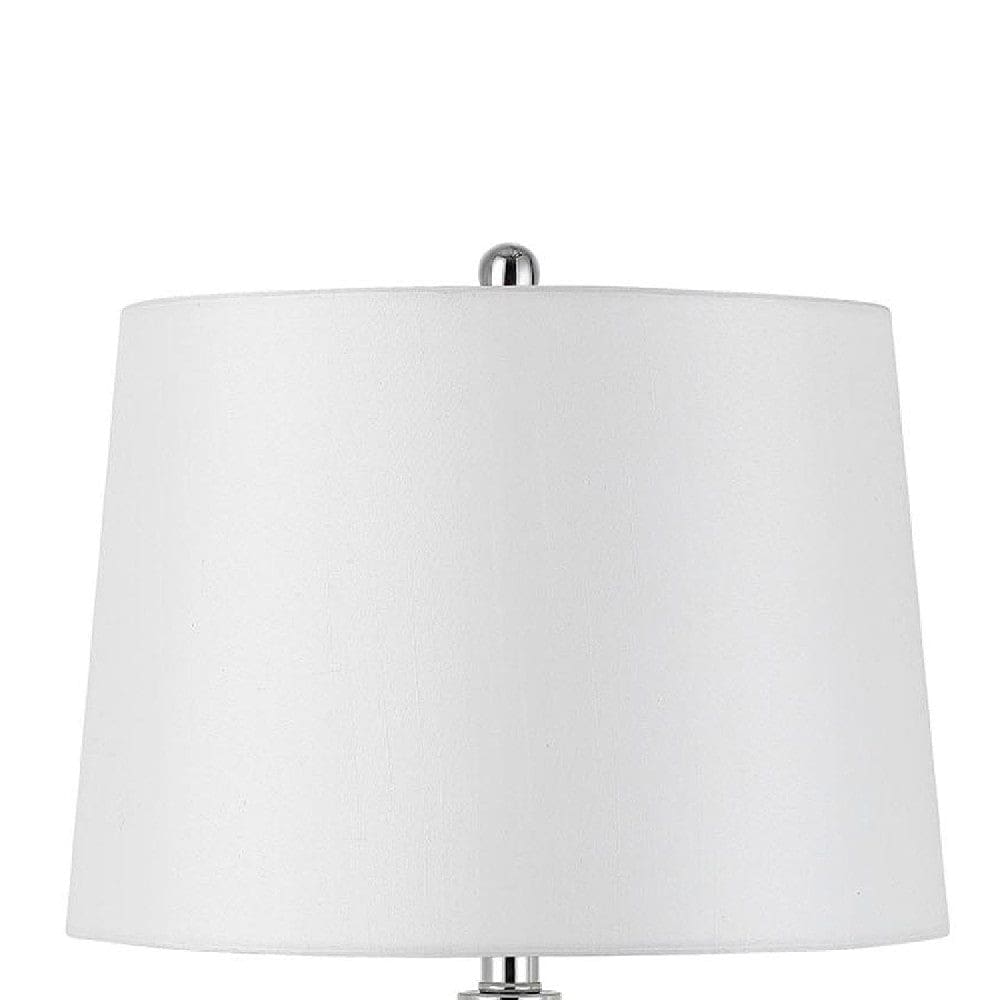 29 Inch Trophy Design Metal Table Lamp Set of 2 Chrome