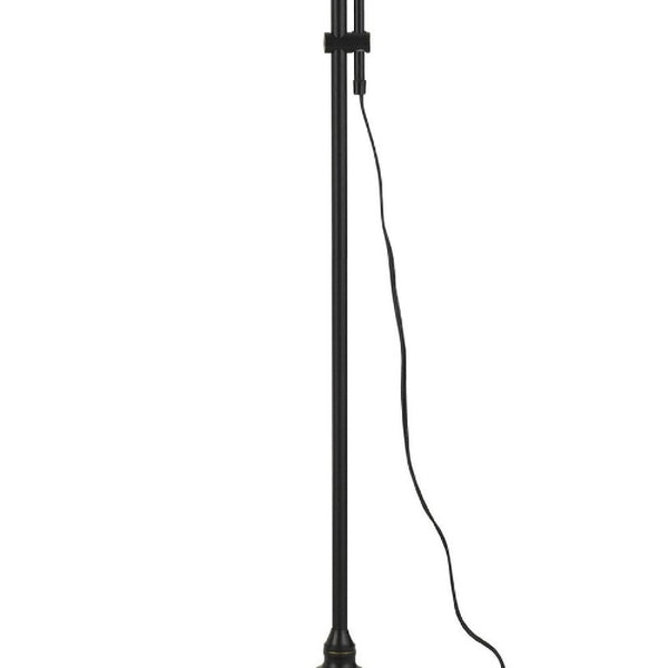 47 Inch Adjustable Metal Floor Lamp And Tapered Shade Black