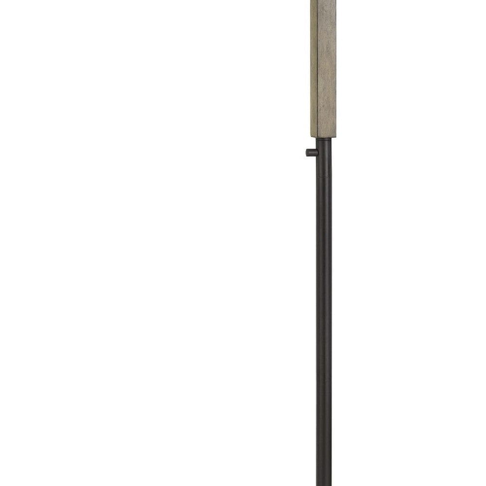 64 Inch Metal Industrial Floor Lamp With Wood Accent Black
