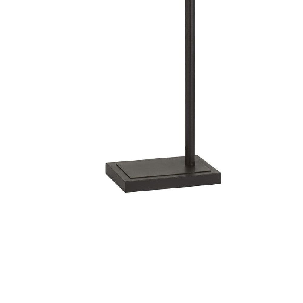 64 Inch Metal Industrial Floor Lamp With Wood Accent Black