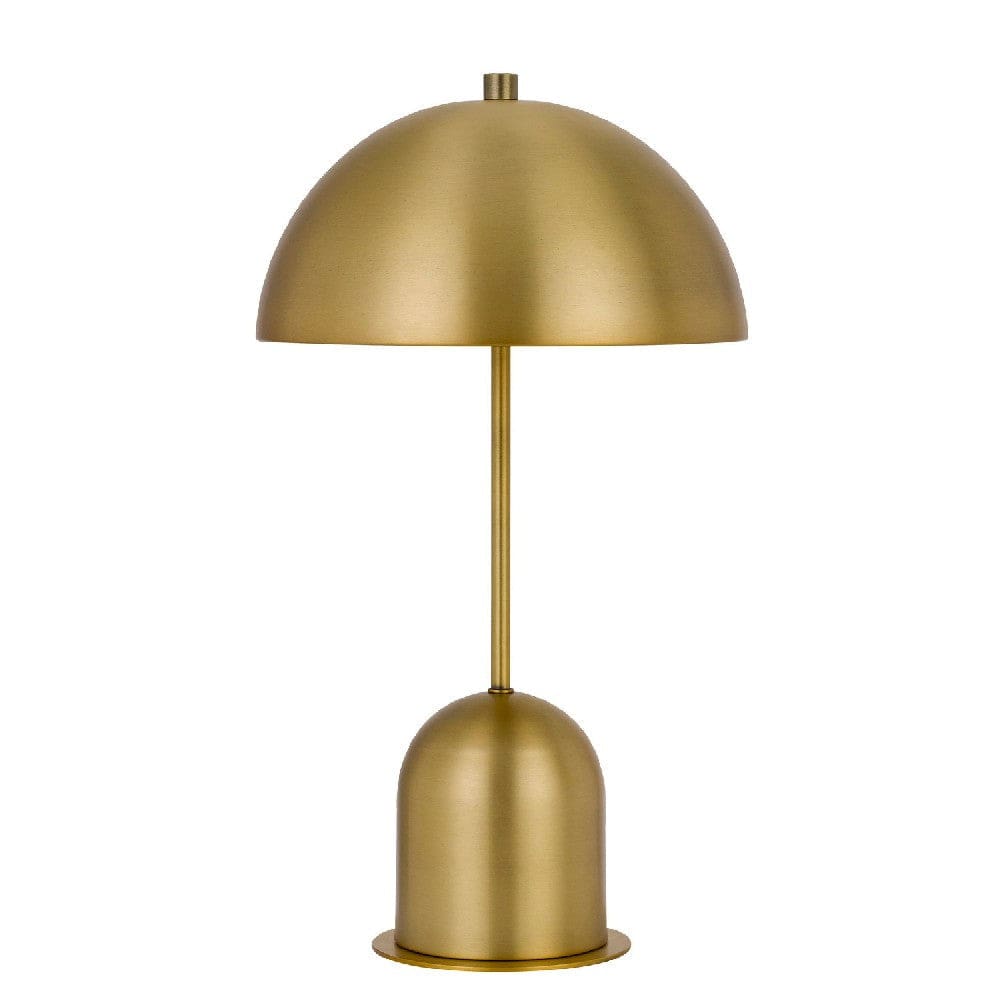 20 Inch Metal Accent Table Lamp with Dome Shade Brass