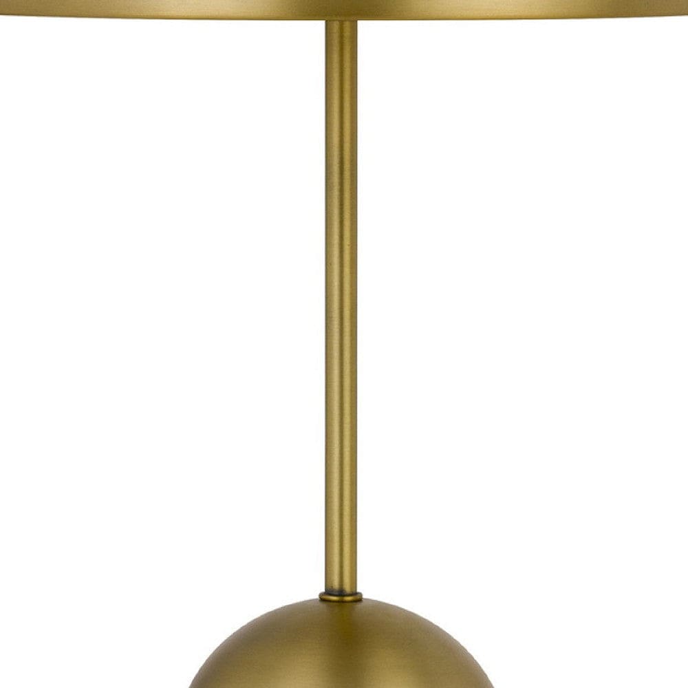 20 Inch Metal Accent Table Lamp with Dome Shade Brass