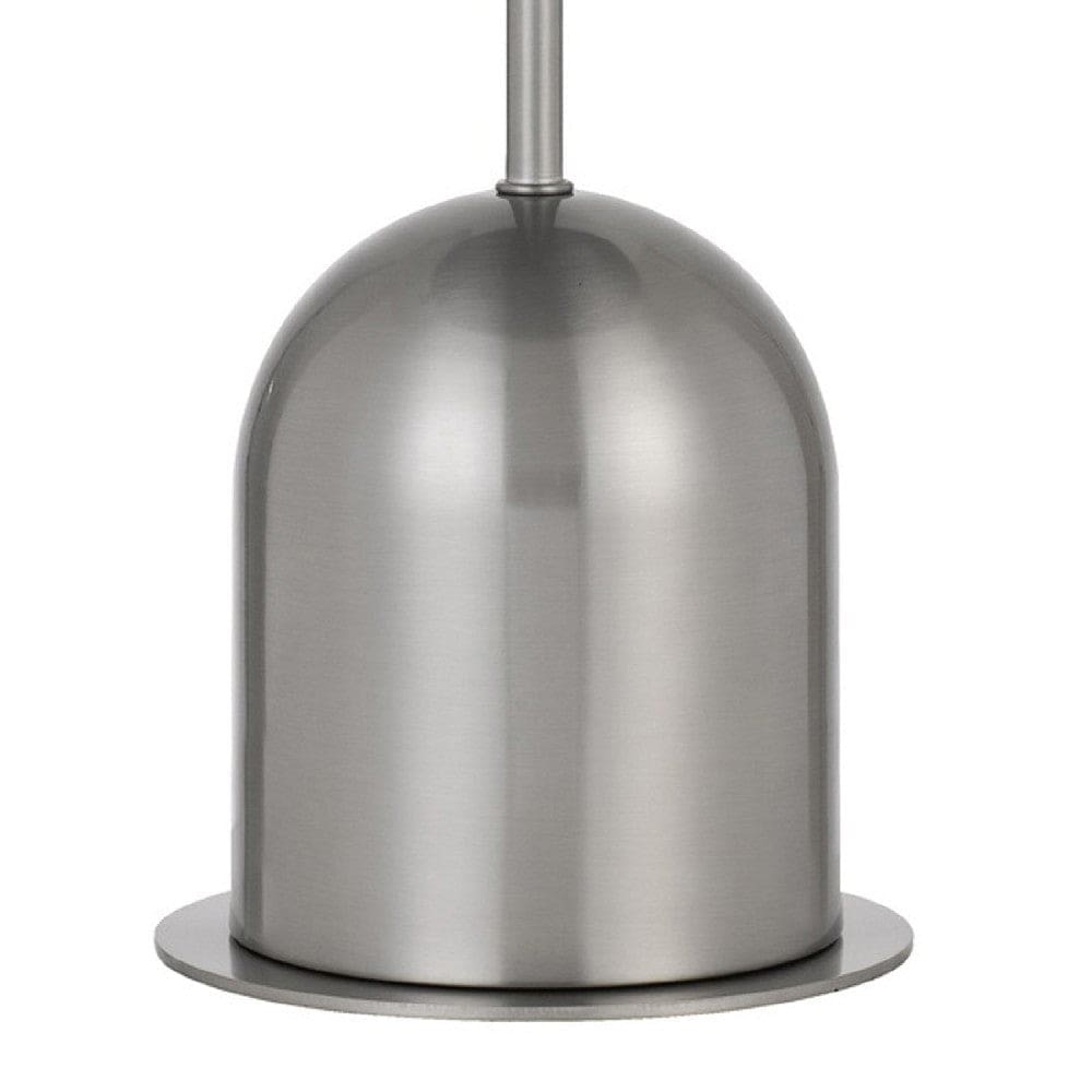 20 Inch Metal Accent Table Lamp with Dome Shade Silver