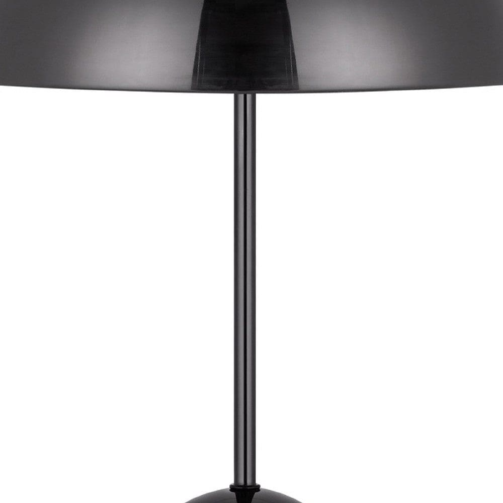 20 Inch Metal Accent Table Lamp Dome Shade Black