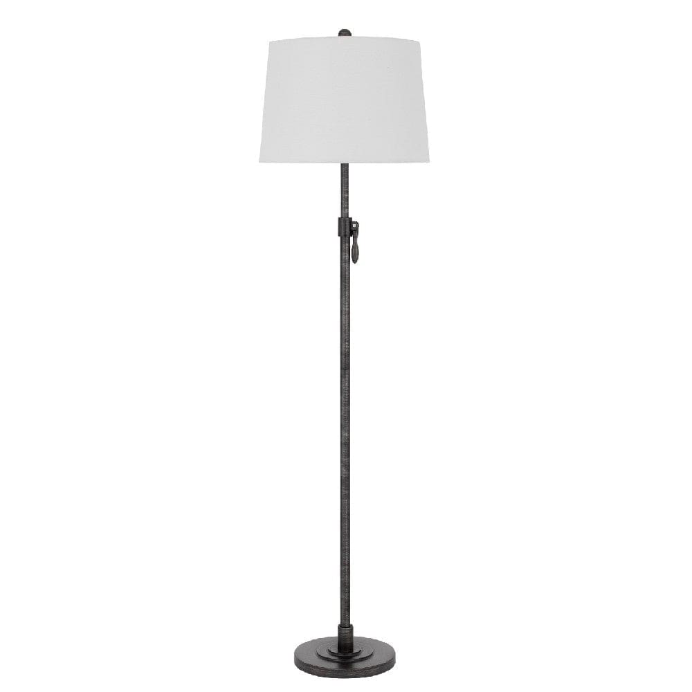 55 Inch Adjustable Metal Floor Lamp With Latch Heather Gray