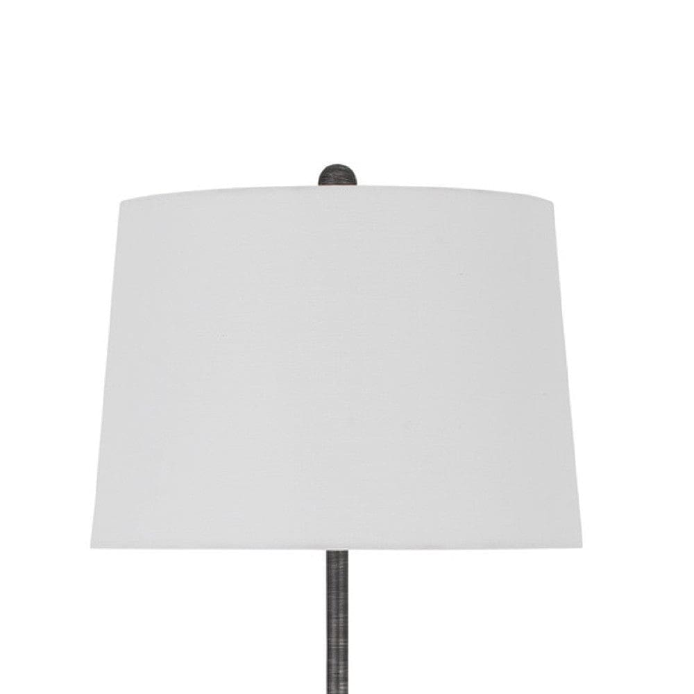 55 Inch Adjustable Metal Floor Lamp With Latch Heather Gray