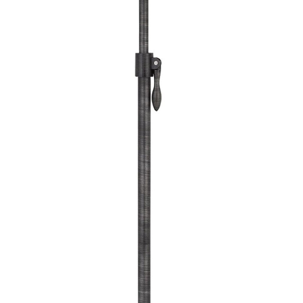 55 Inch Adjustable Metal Floor Lamp With Latch Heather Gray