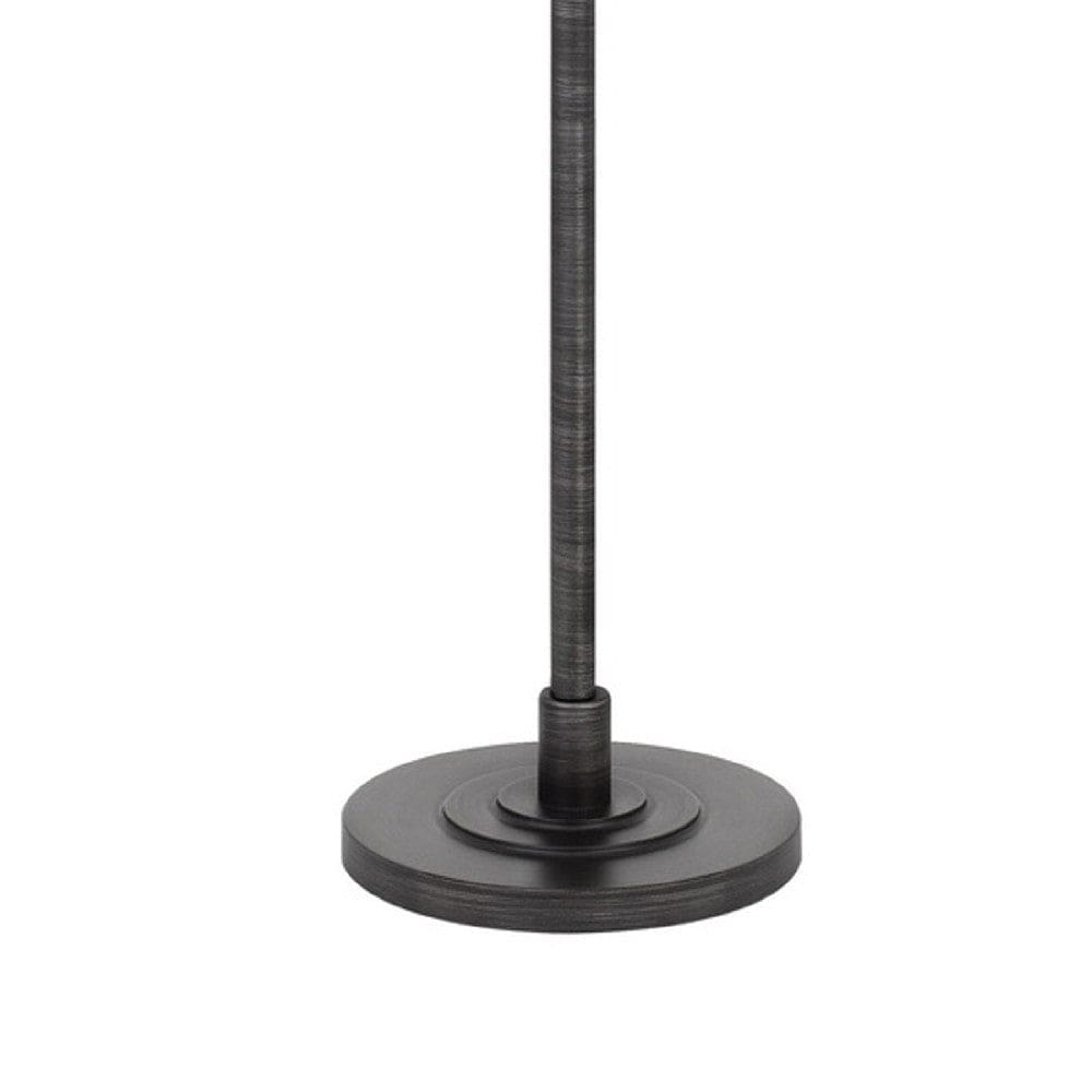 55 Inch Adjustable Metal Floor Lamp With Latch Heather Gray