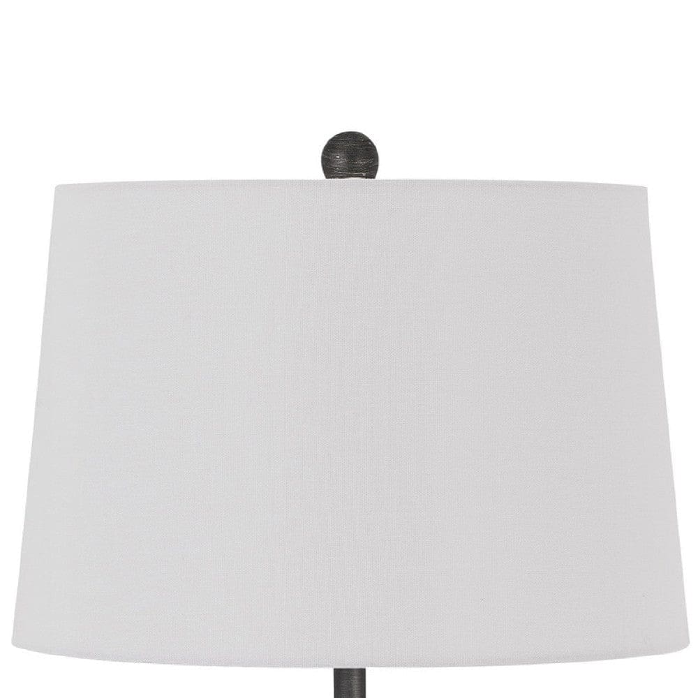 26 Inch Adjustable Metal Table Lamp with Latch Heather Gray