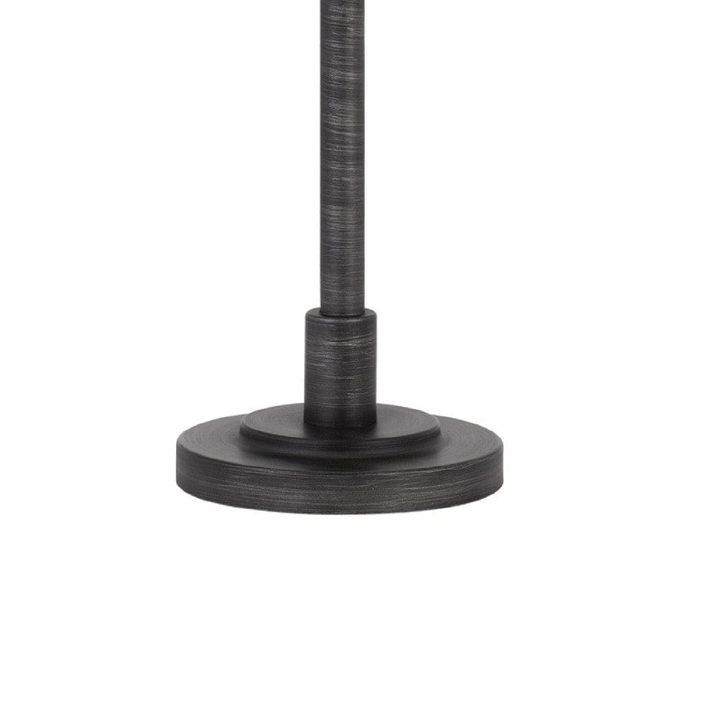 26 Inch Adjustable Metal Table Lamp with Latch Heather Gray