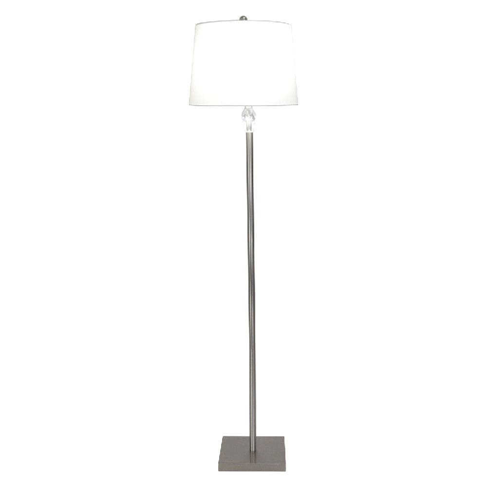 61 Inch 3 Piece Metal Floor Lamp And Table Lamps Set Silver