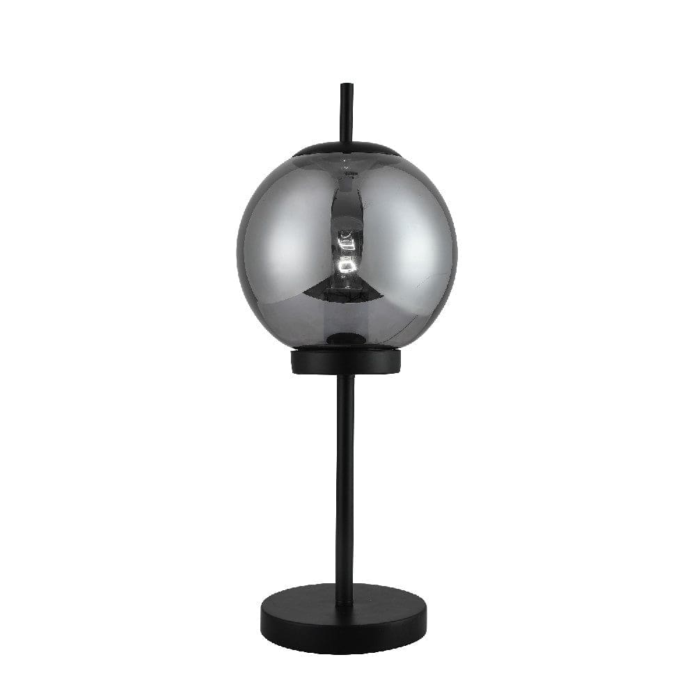 20 Inch Table Lamp with Spherical Glass Shade Black