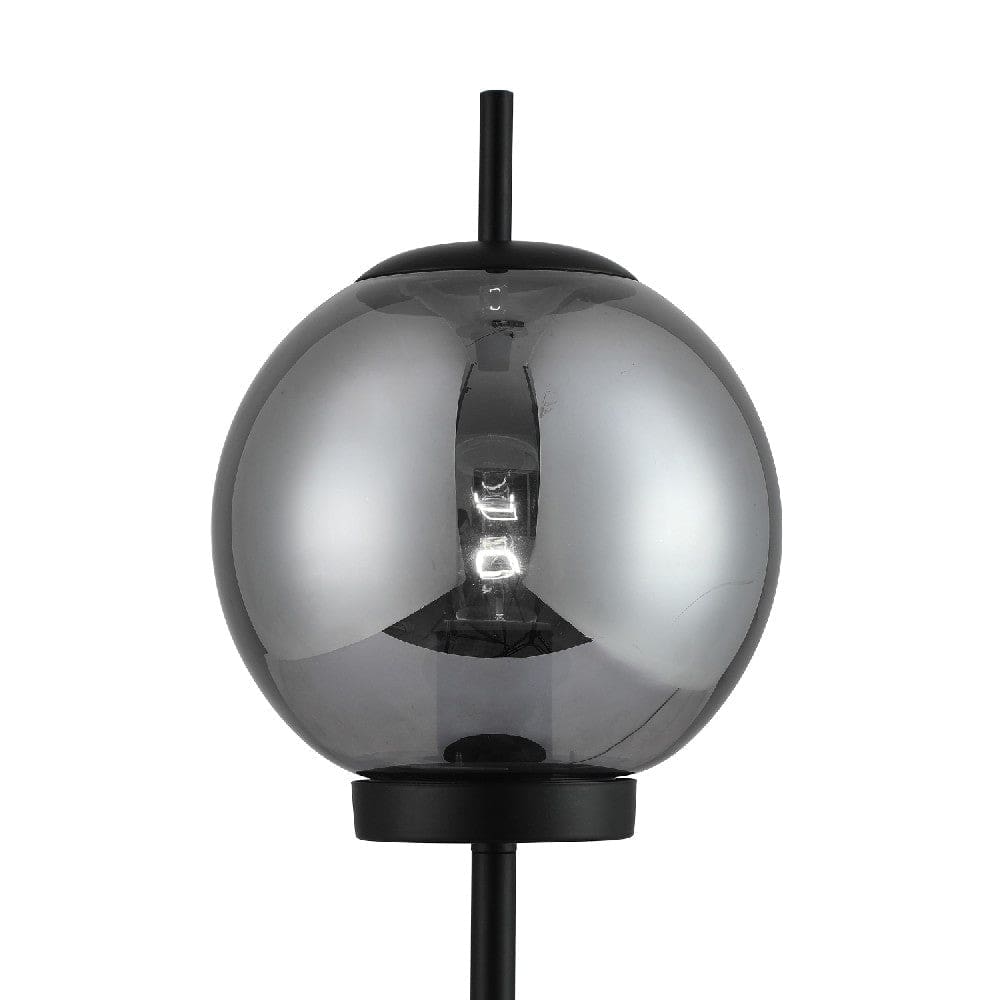 20 Inch Table Lamp with Spherical Glass Shade Black