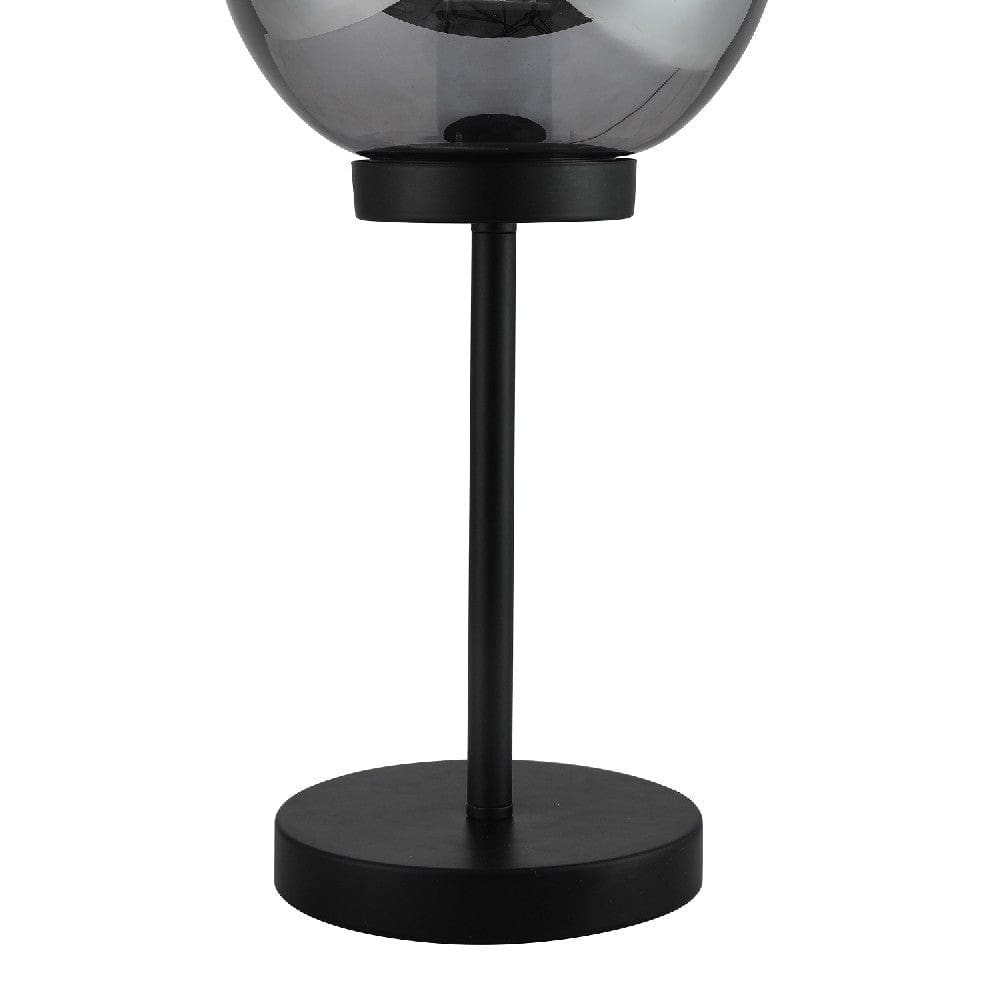 20 Inch Table Lamp with Spherical Glass Shade Black