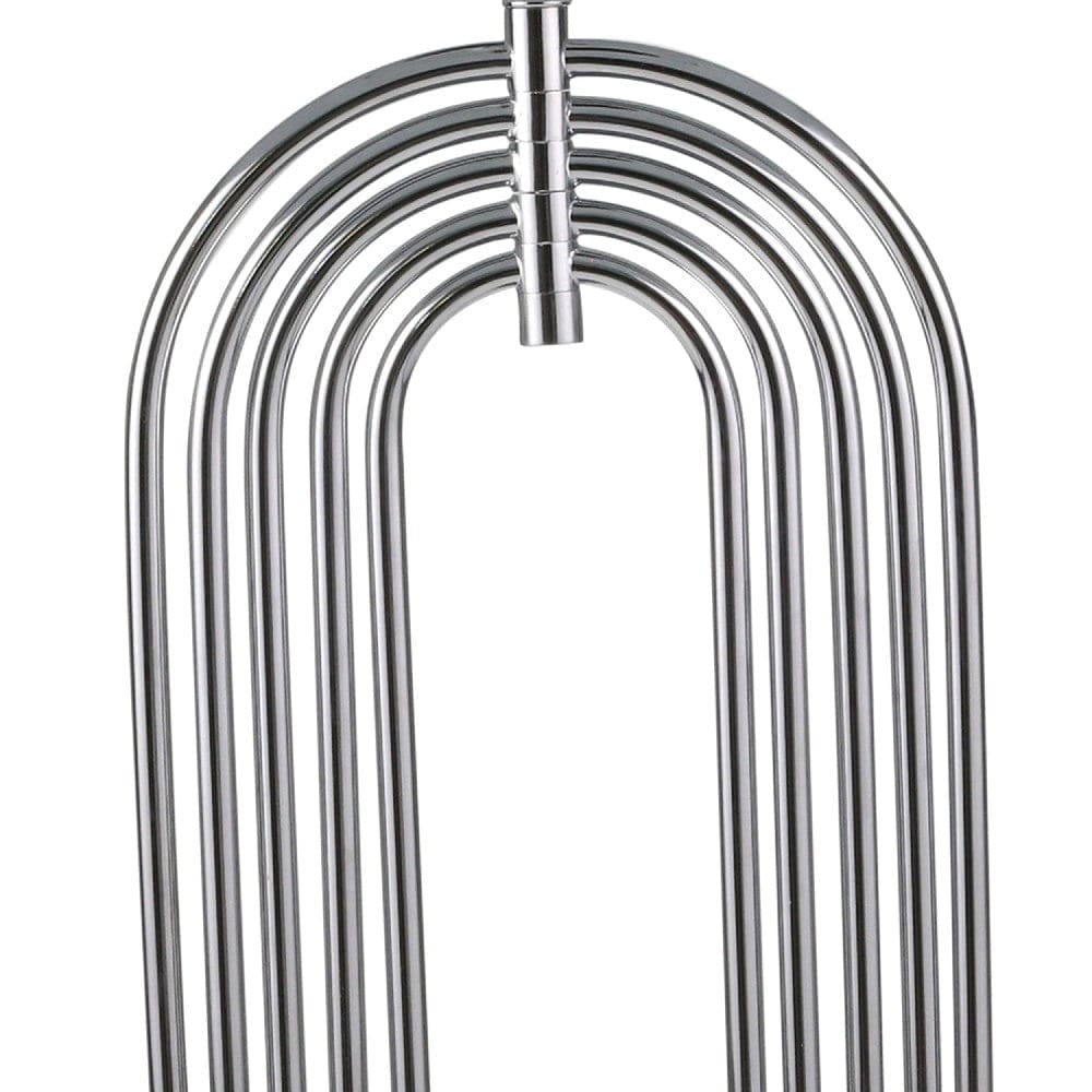 28 Inch Abstract Table Lamp with Metal Dome Shade Silver