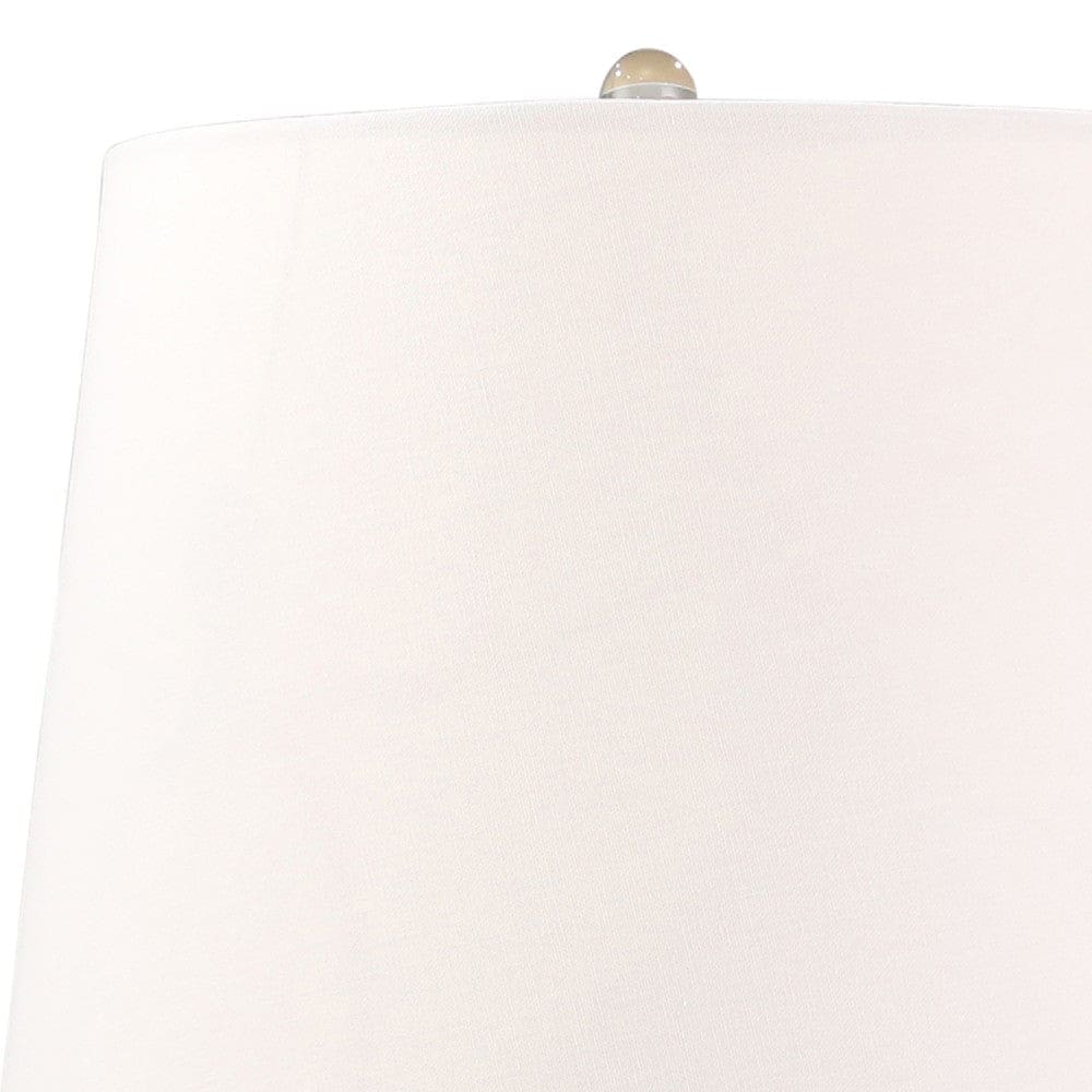 36 Inch Faceted Table Lamp with Bowling Pin Shape Black