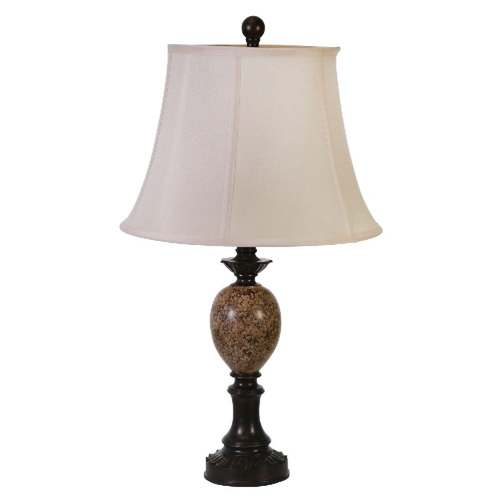 25 Inch Classy Table Lamps with Empire Shade Set of 2 Brown