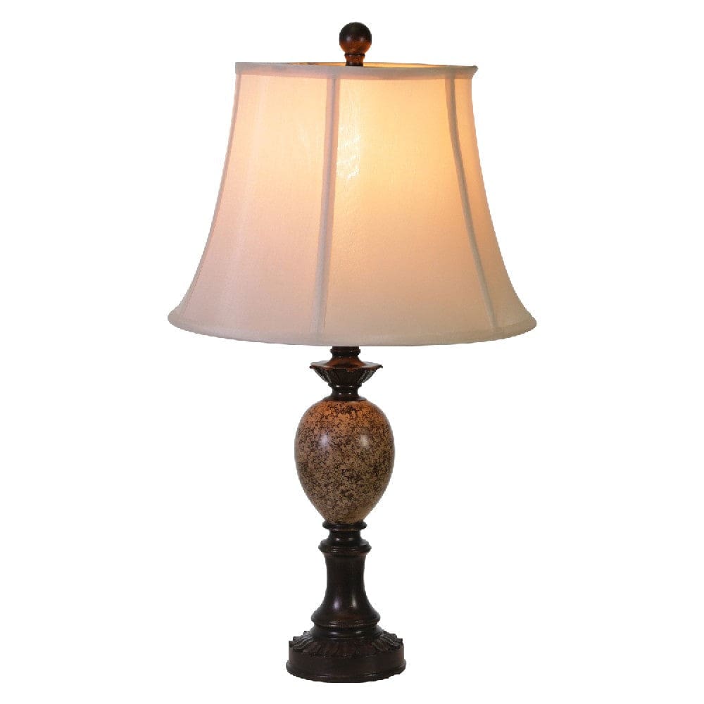 25 Inch Classy Table Lamps with Empire Shade Set of 2 Brown