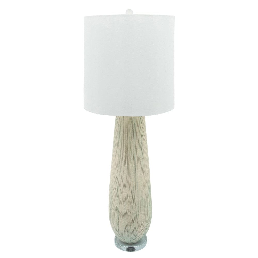 41 Inch Table Lamp with Natural Ceramic Body Off White