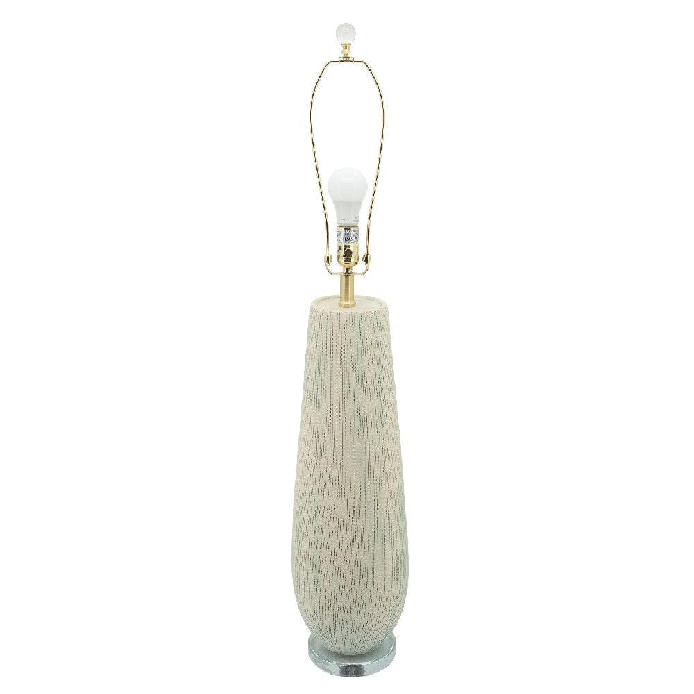 41 Inch Table Lamp with Natural Ceramic Body Off White