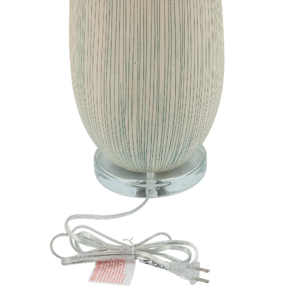 41 Inch Table Lamp with Natural Ceramic Body Off White