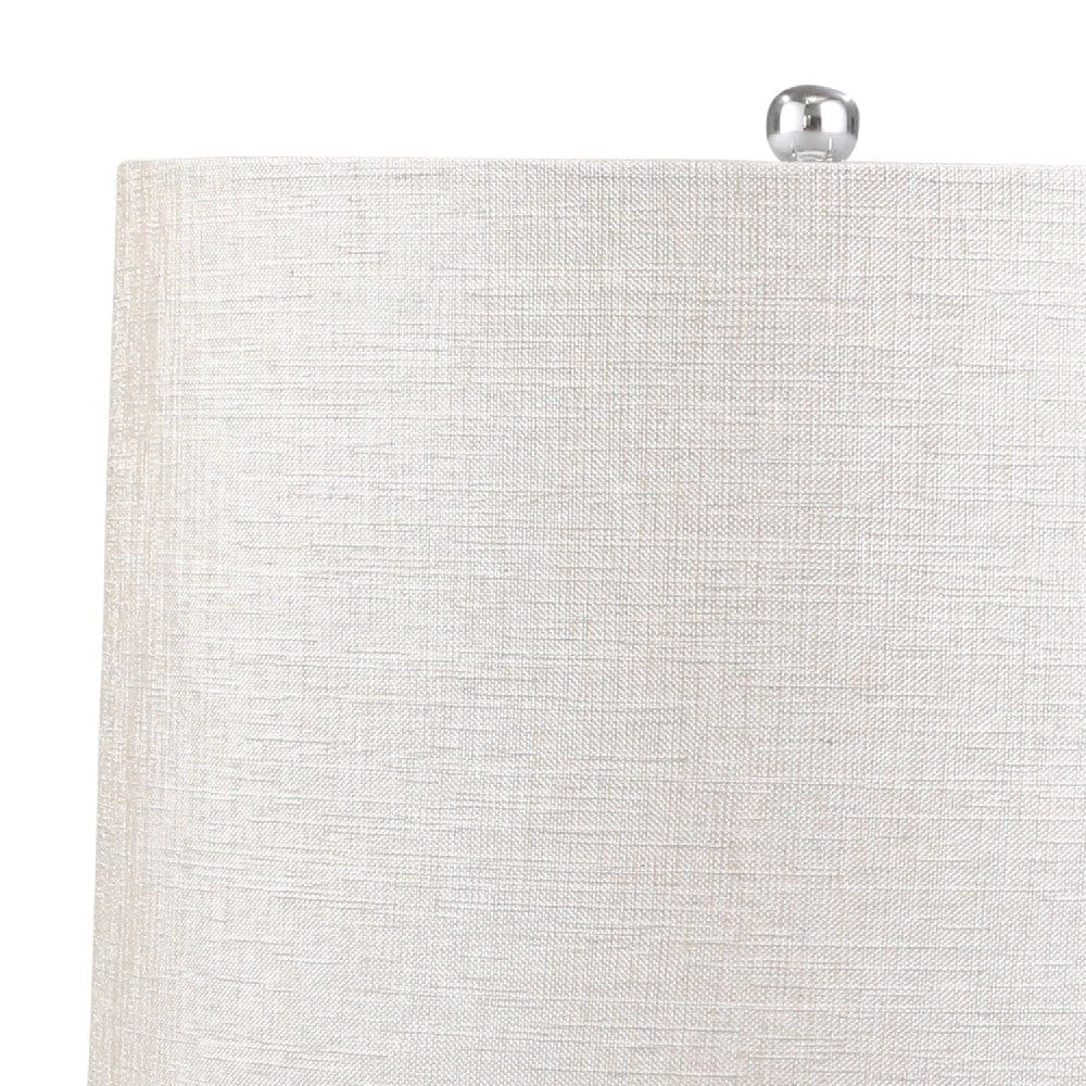 31 Inch Table Lamp with Urn Shaped Glass Faceted Body Gray