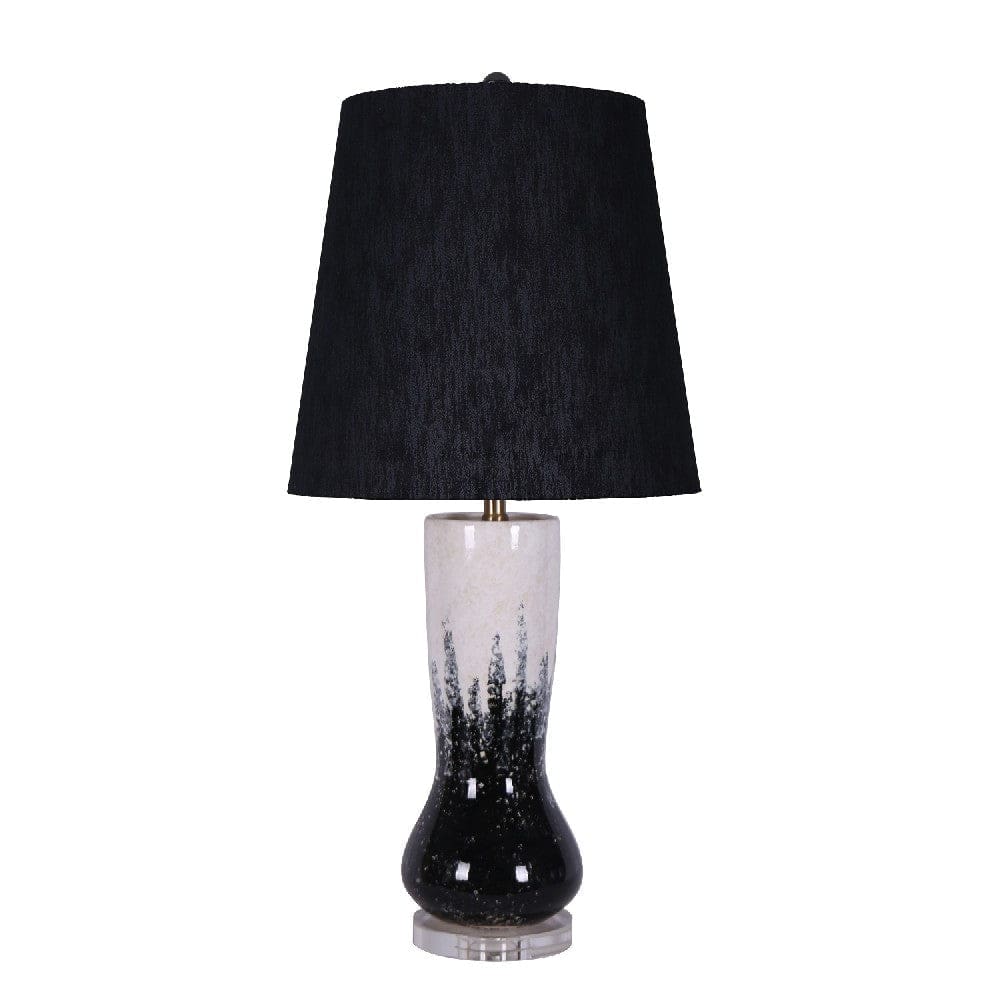 33 Inch Table Lamp in Abstract Art Design Black and White