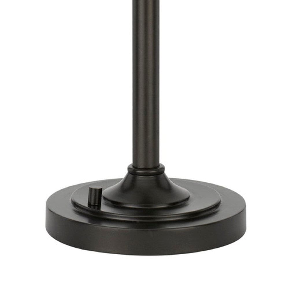 37 Inch Metal Table Lamp 3 Hanging Mesh Shades Bronze Black