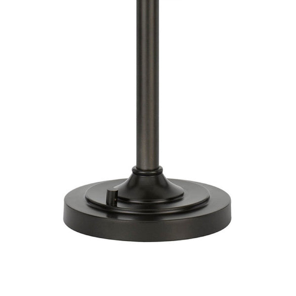 37 Inch Metal Table Lamp 3 Hanging Rattan Shades Bronze Black