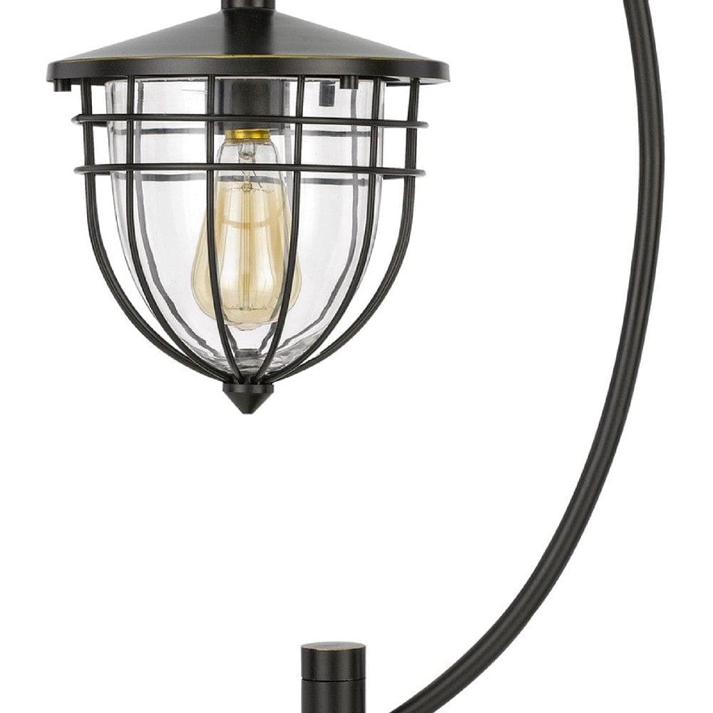 30 Inch Metal Downbridge Lantern Table Lamp Bronze Black
