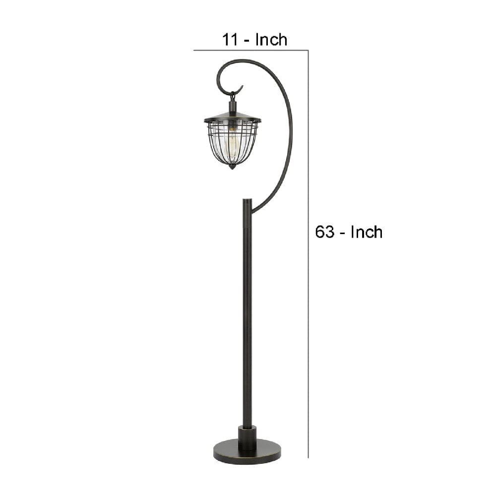 63 Inch Downbridge Lantern Metal Floor Lamp Bronze Black