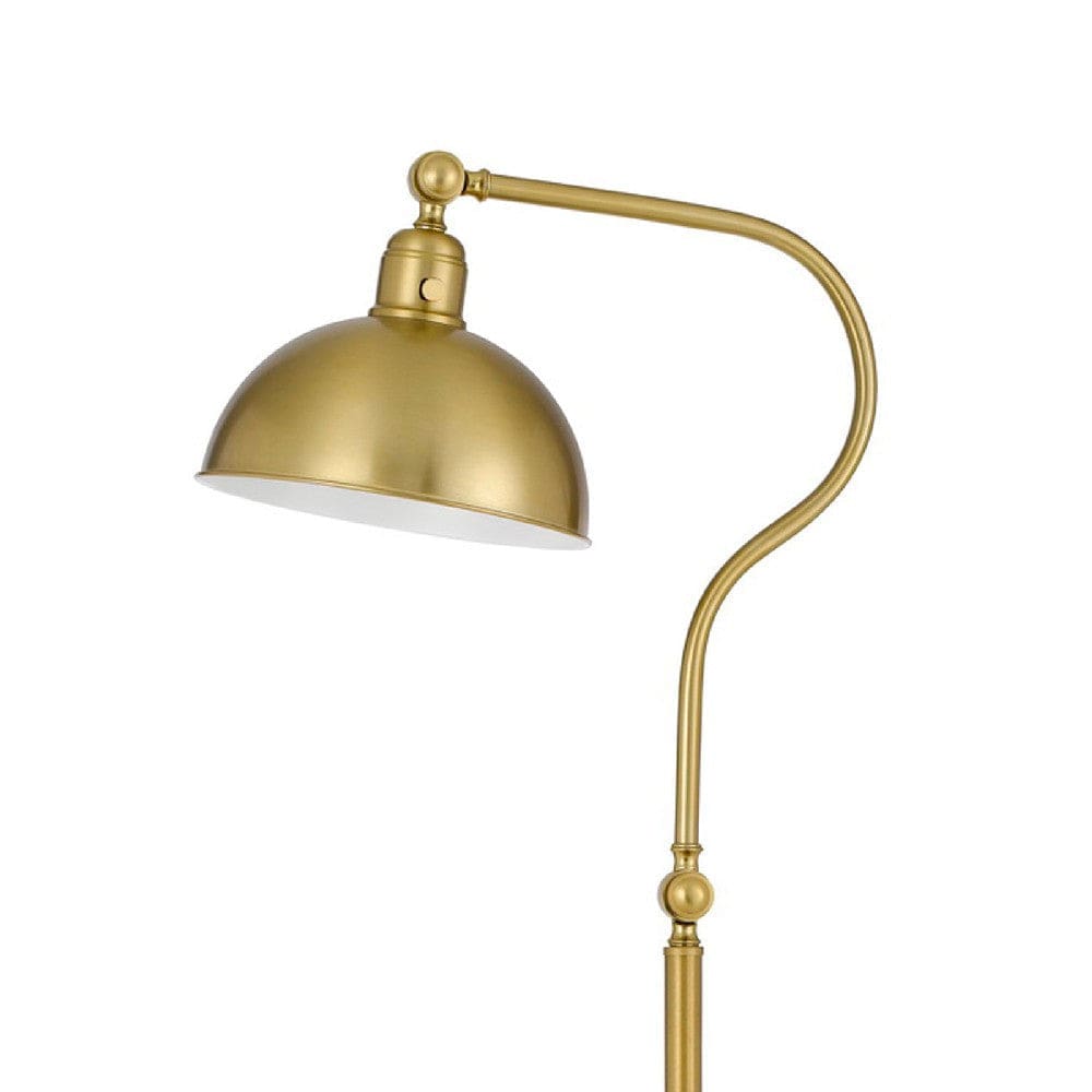 60 Inch Metal Curved Floor Lamp Adjustable Dome Shade Brass