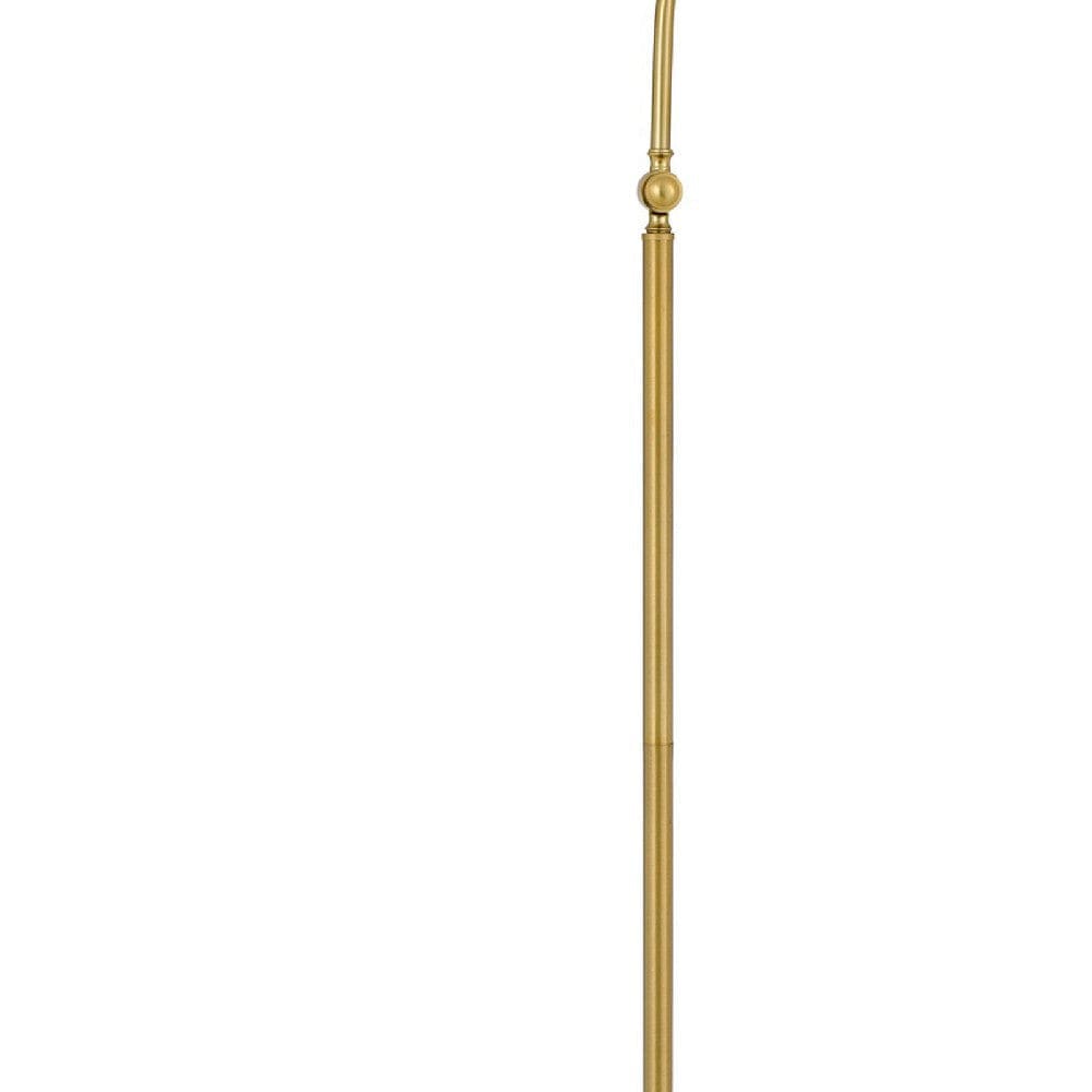 60 Inch Metal Curved Floor Lamp Adjustable Dome Shade Brass