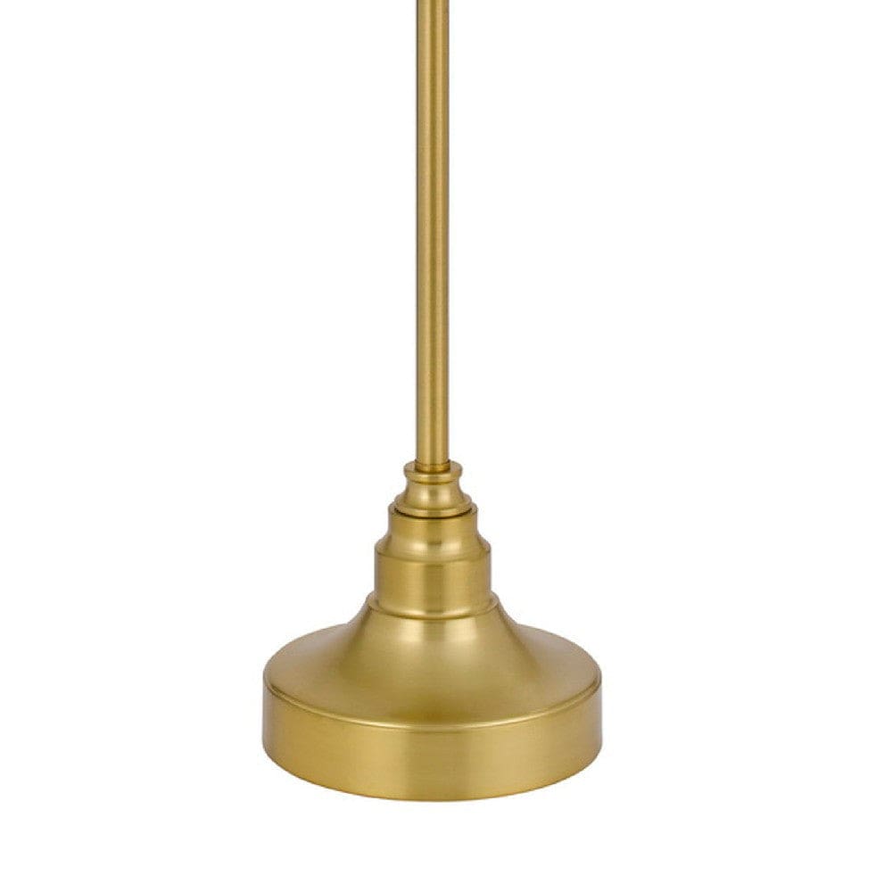 60 Inch Metal Curved Floor Lamp Adjustable Dome Shade Brass
