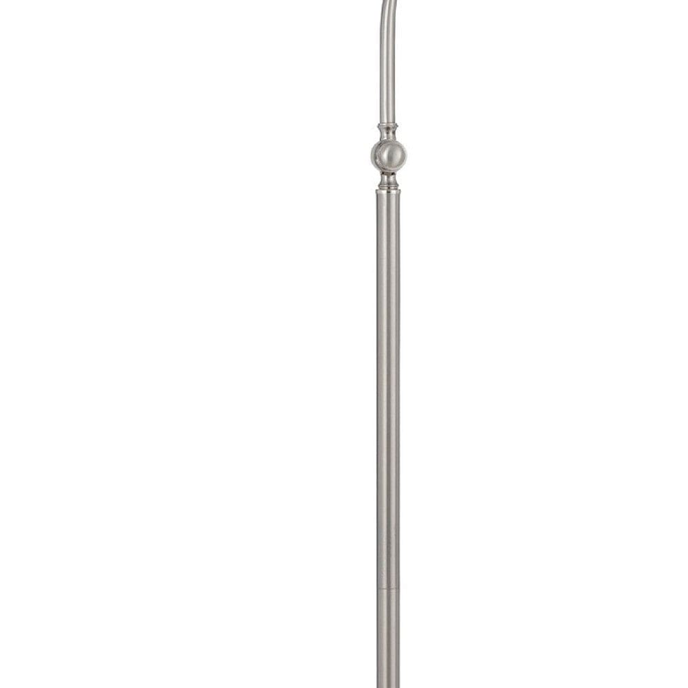 60 Inch Metal Curved Floor Lamp Adjustable Dome Shade Silver