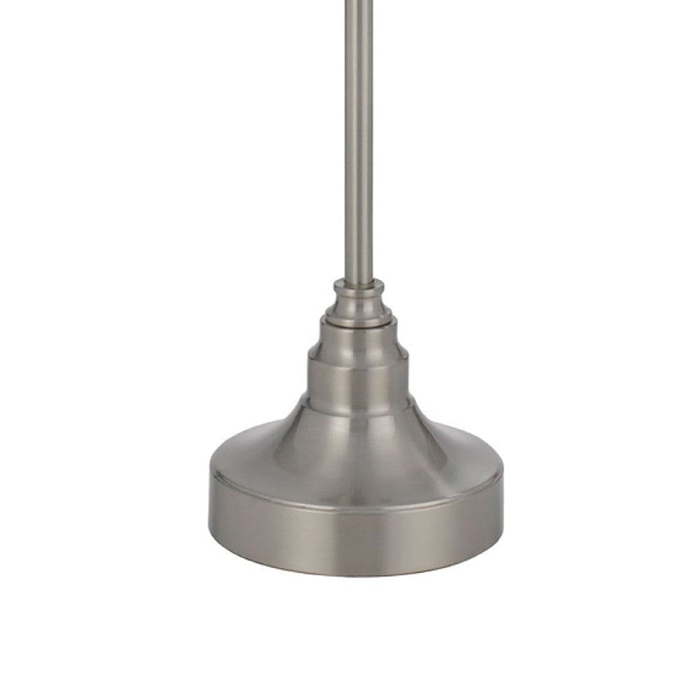 60 Inch Metal Curved Floor Lamp Adjustable Dome Shade Silver