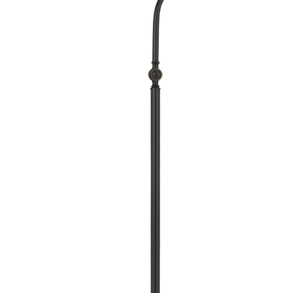 60 Inch Metal Curved Floor Lamp Adjustable Bronze Black