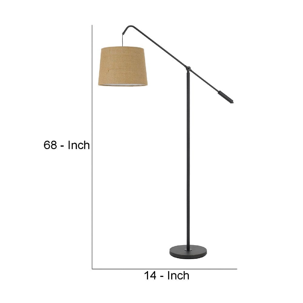 68 Inch Adjustable Arc Arm Metal Floor Lamp Bronze Black