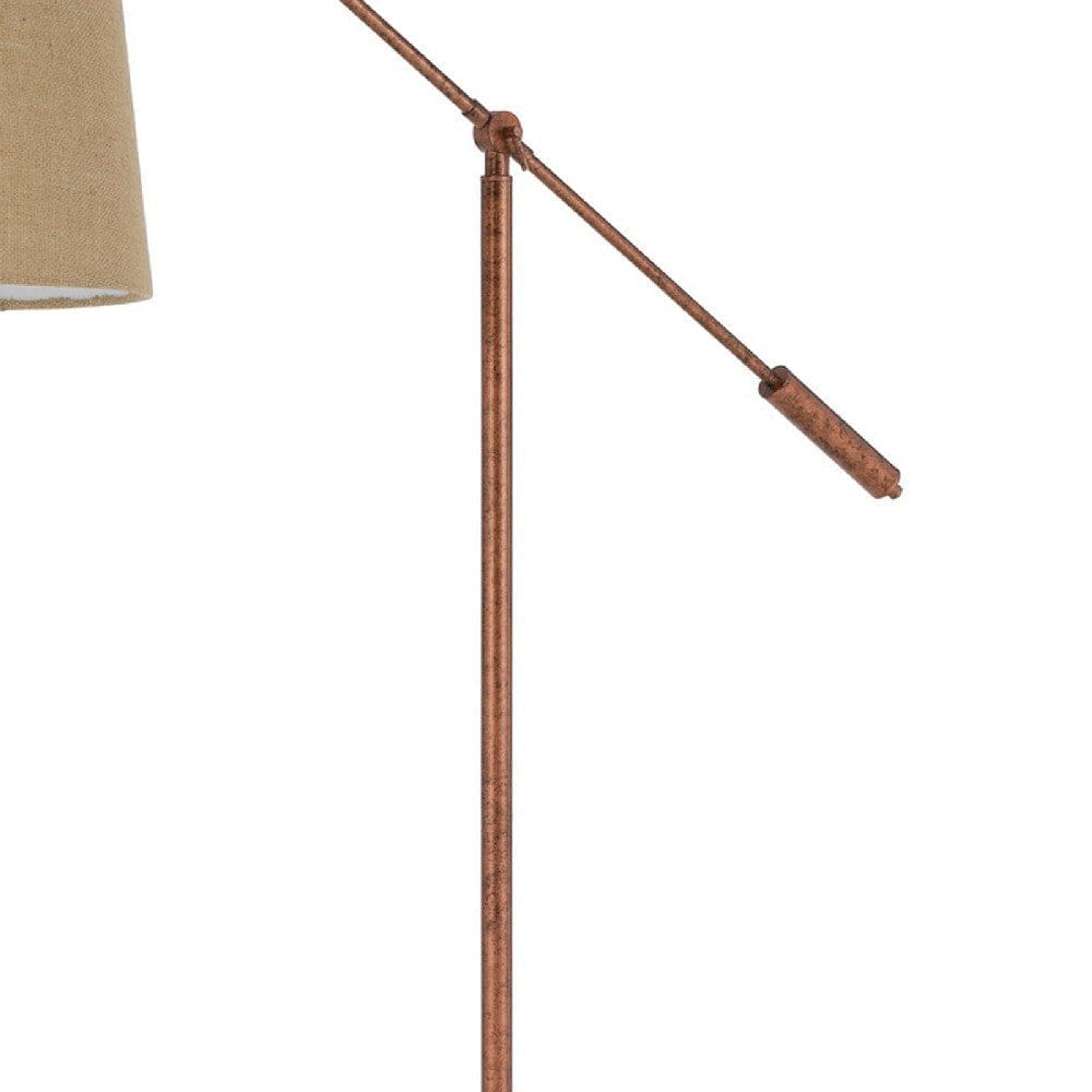 68 Inch Adjustable Arc Arm Metal Floor Lamp Rustic Bronze