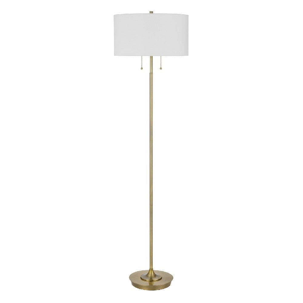 64 Inch Metal Floor Lamp With Pull Chain Switch Brass