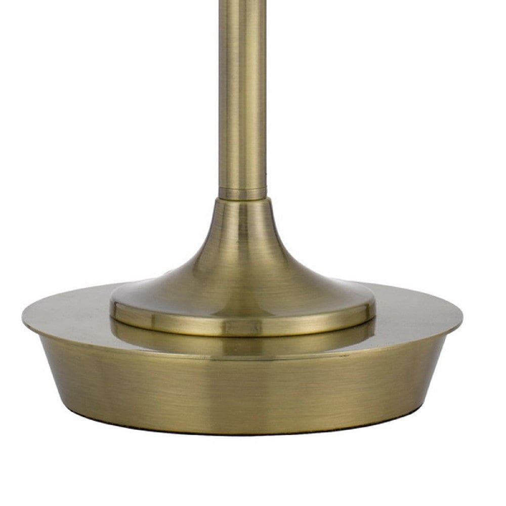 20 Inch Metal Table Lamp with Pull Chain Switch Brass