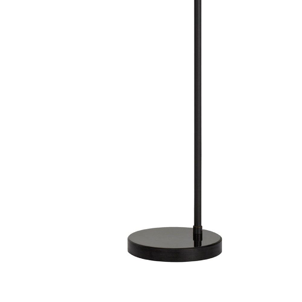 69 Inch Metal Arc Floor Lamp With Bamboo Shade Beige
