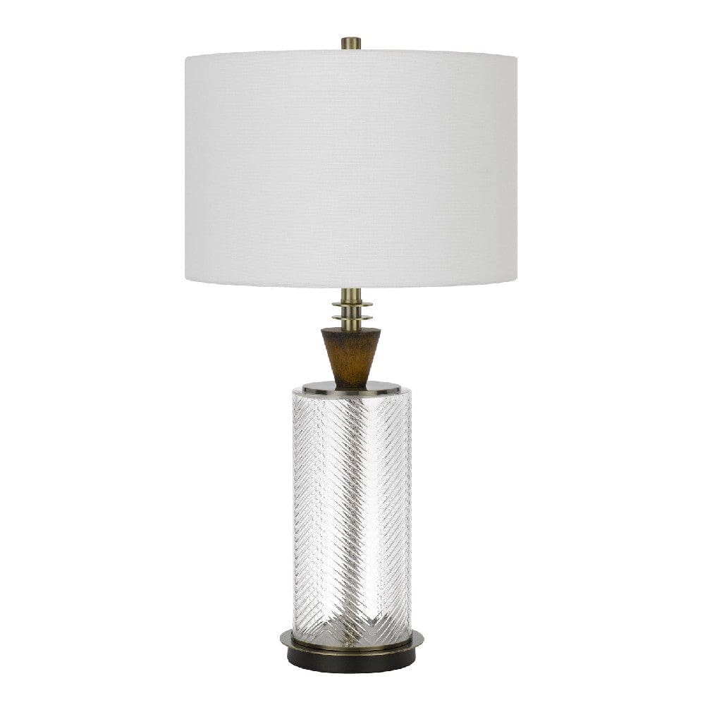 45 Inch Glass Table Lamp with Dimmer Clear Cylinder Base