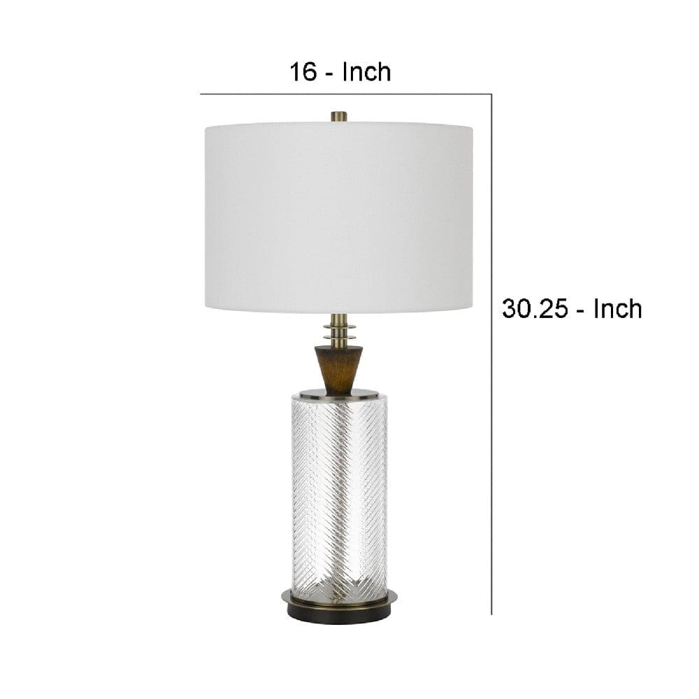 45 Inch Glass Table Lamp with Dimmer Clear Cylinder Base