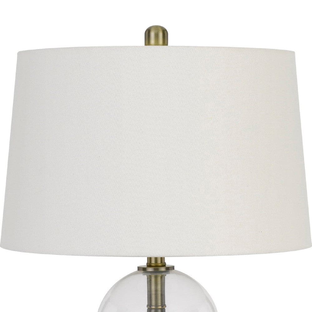 45 Inch Metal Table Lamp Dimmer Clear Glass Dome Base Silver