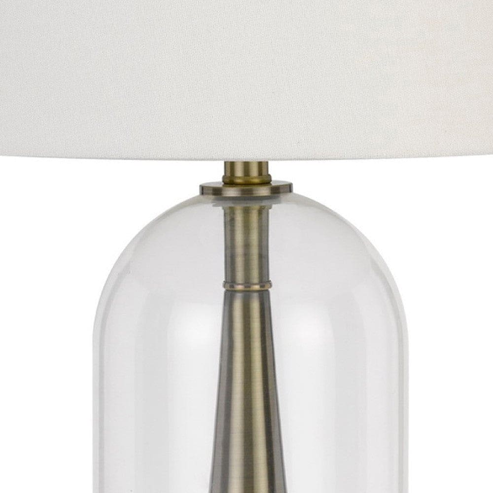 45 Inch Metal Table Lamp Dimmer Clear Glass Dome Base Silver